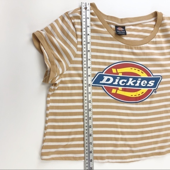 Dickies crop womens tee Iconic logo short sleeve stripes Womens Size XL - Picture 3 of 4